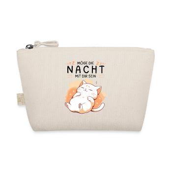 Möge die Nacht mit dir sein - Schlafshirt Katze - Bio-Täschchen - Natur - Vorne