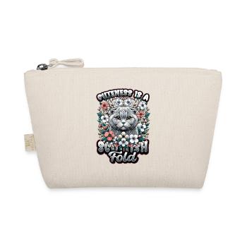 Cute Scottish Fold Cat Motif - Organic Pouch - nature - Front