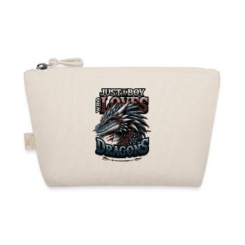 Just A Boy Who Loves Dragons - Boys Dragons - Organic Pouch - nature - Front