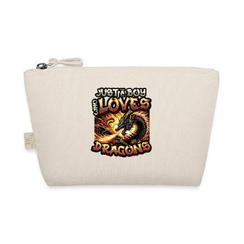 Just A Boy Who Loves Dragons - Boys Dragons - Organic Pouch - nature - Front