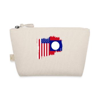 Laotisch Amerikanische Halb Amerikanische Flagge - Bio-Täschchen - Natur - Vorne