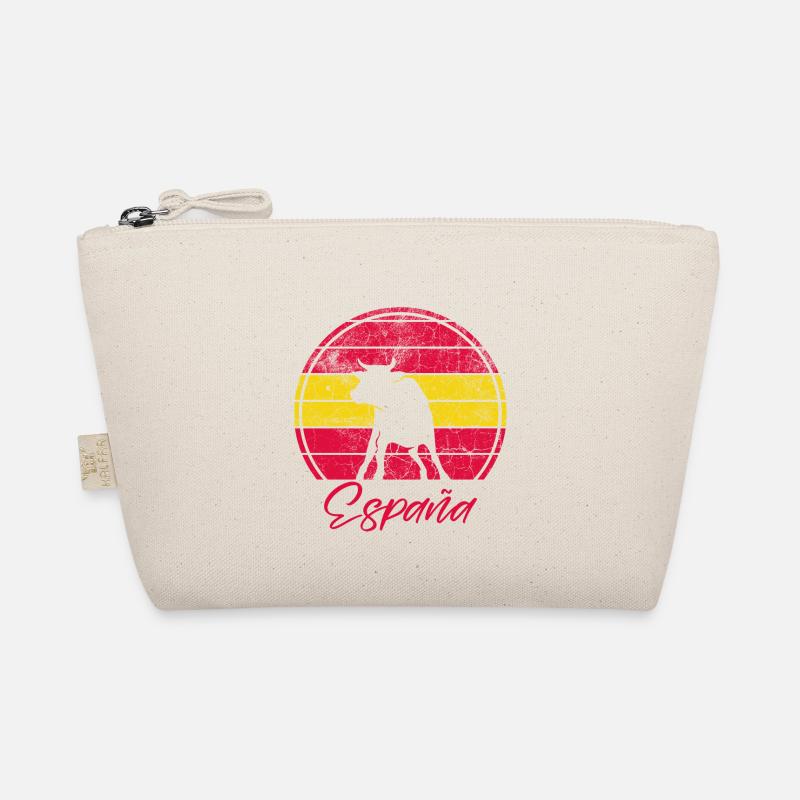 Spanische Flagge mit Stier retro - Bio-Täschchen - Natur