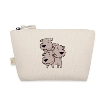 Brown Bear Motif Bear - Organic Pouch - nature - Front