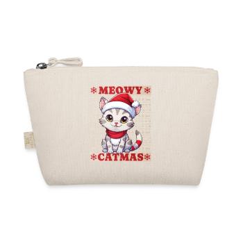 Cat Christmas Merry Meowy Catmas Ugly Cute - Organic Pouch - nature - Front