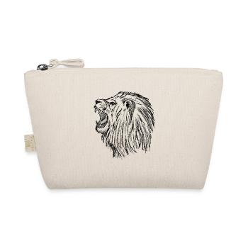 roaring lion - black - Organic Pouch - nature - Front