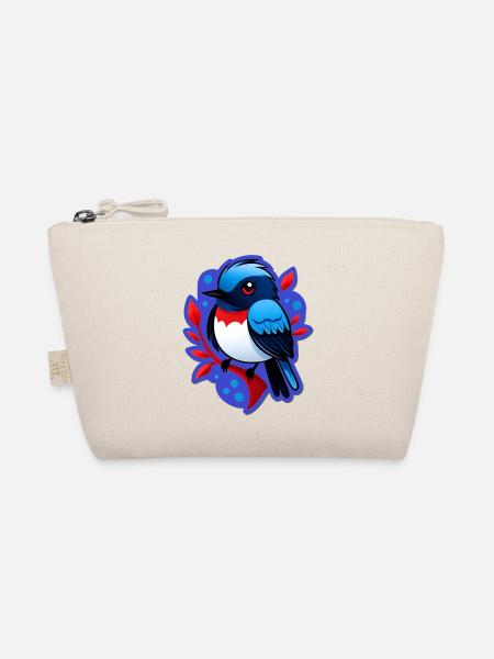 Sparrow on a branch - illustration in color - Organic Pouch - nature - Front