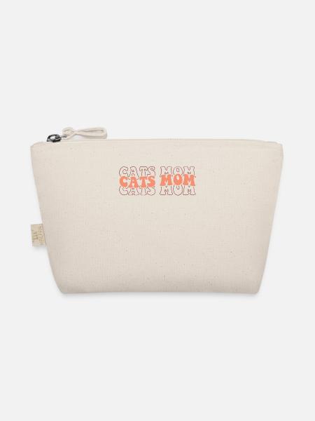 Cats Mom - Funny Cat Mom Retro Style - Organic Pouch - nature - Front