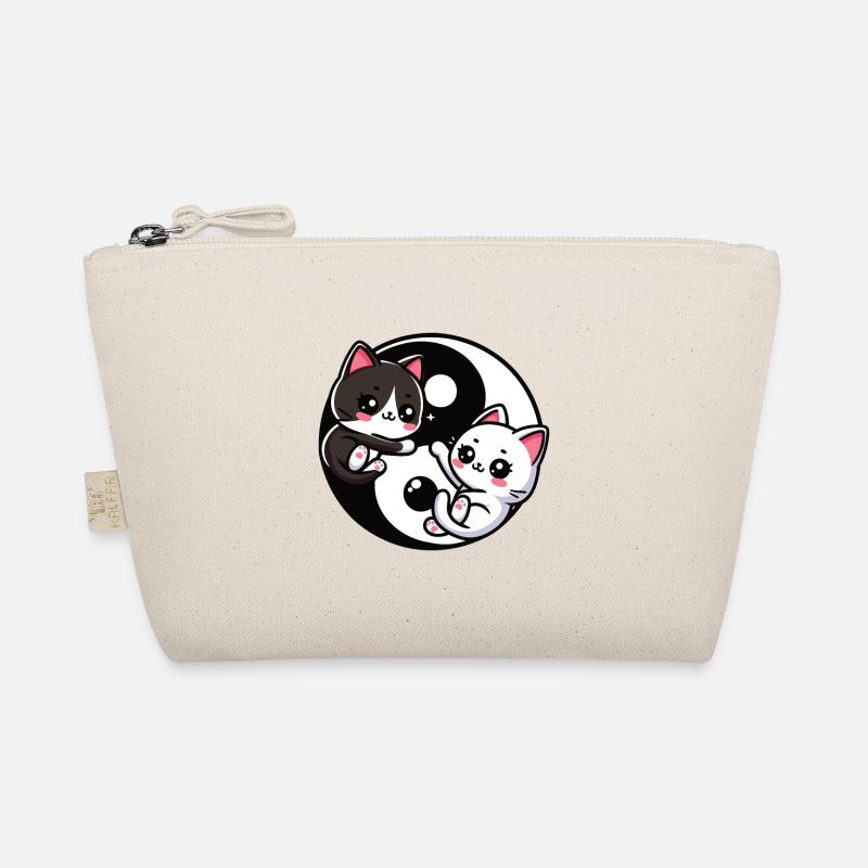 Ying Yang Kittens, black and white Organic Pouch