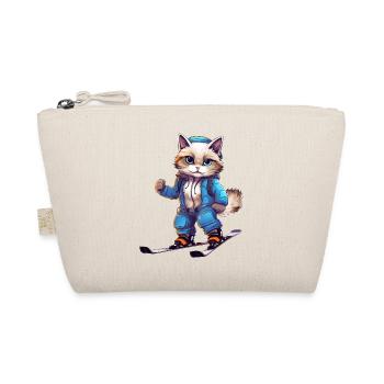 Ragdoll Katze Ski Wintersport Skifahrer - Bio-Täschchen - Natur - Vorne