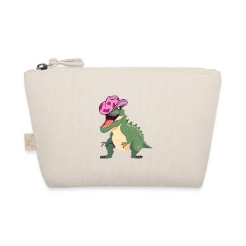 Dinosaurier mit rosa Cowboyhut - Bio-Täschchen - Natur - Vorne