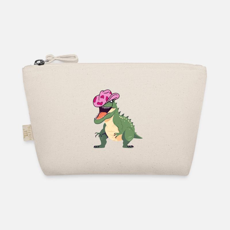 Dinosaur Wearing a pink cowboy hat Organic Pouch