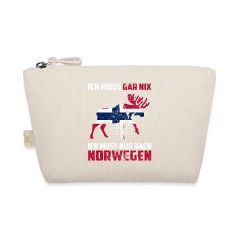 ICH MUSS GAR NIX ICH MUSS NUR NACH Norwegen Skandi - Bio-Täschchen - Natur - Vorne