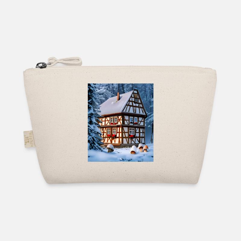 Alsace half-timbered snow house Organic Pouch