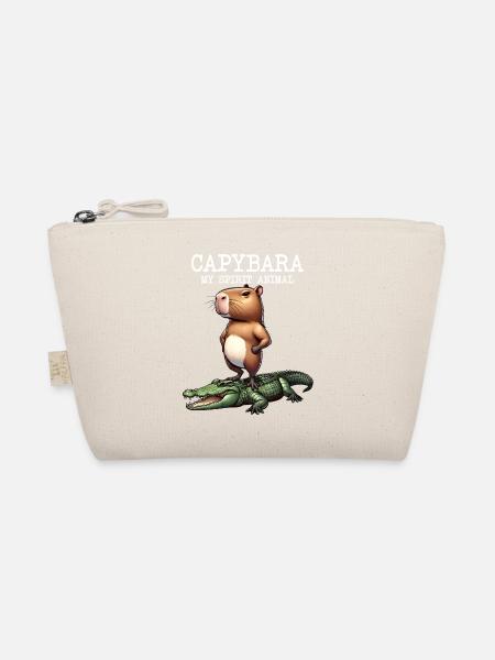 Capybara My Spirit Animal - Capybara auf Krokodil - Bio-Täschchen - Natur