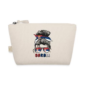 Serbia Flag Girls Serbian Girl Kids - Organic Pouch - nature - Front