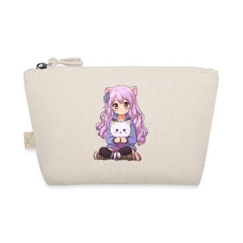 Kawaii Girl Anime Manga Fille et chat - Trousse biologique - nature - Devant