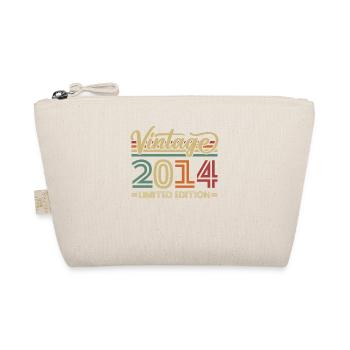 Vintage 2014 Retro Birthday Gift - Organic Pouch - nature - Front