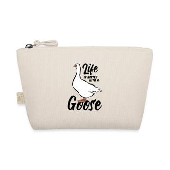 Life is better with a goose - Gänse Fan - Organic Pouch - nature - Front