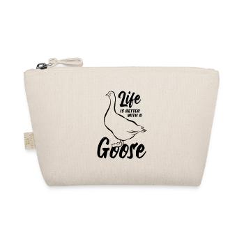 Life is better with a goose - Gänse Fan - Organic Pouch - nature - Front