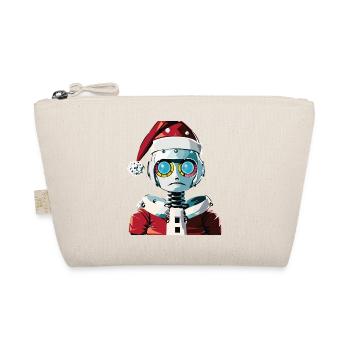 Roboter als Weihnachtsmann verkleidet - Bio-Täschchen - Natur - Vorne