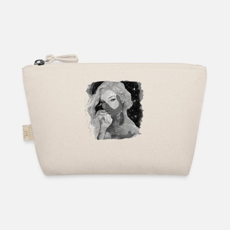 Ätherisches Mädchen und Sterne schwarz und weiß Bio-Täschchen