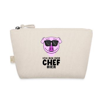 Chef Spruch mit Schwein Motiv - Bio-Täschchen - Natur - Vorne