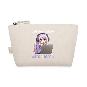 Kawaii Girl Anime Manga Girl Cat - Organic Pouch - nature - Front