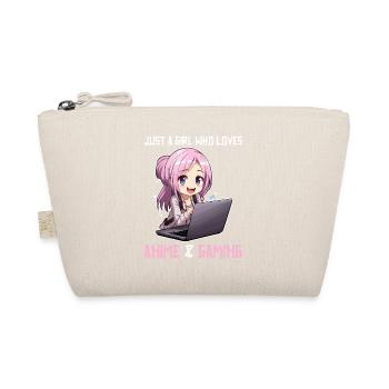 Kawaii Girl Anime Manga Girl Cat - Organic Pouch - nature - Front