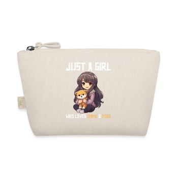 Kawaii Girl Anime Manga Girl and Dog - Organic Pouch - nature - Front