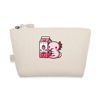 Axolotl strawberry milk retro kawaii japan axolotl - Organic Pouch - nature - Front