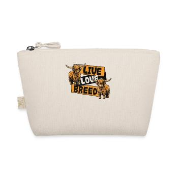 Live Love Breed Highland Cow Scottish Cattle - Organic Pouch - nature - Front