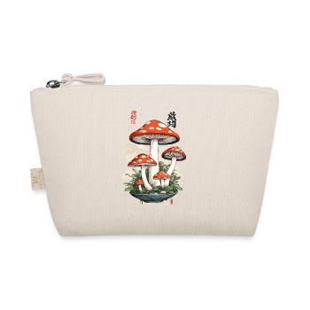Vintage Japan Toadstool Mushroom Picker Art - Organic Pouch - nature - Front