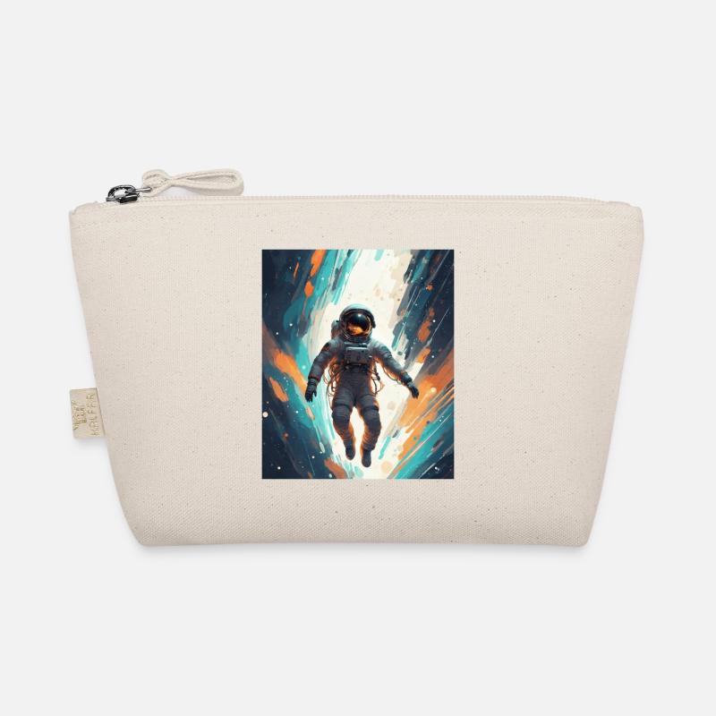 Der ultimative schwebende Astronaut in kosmischer Bio-Täschchen