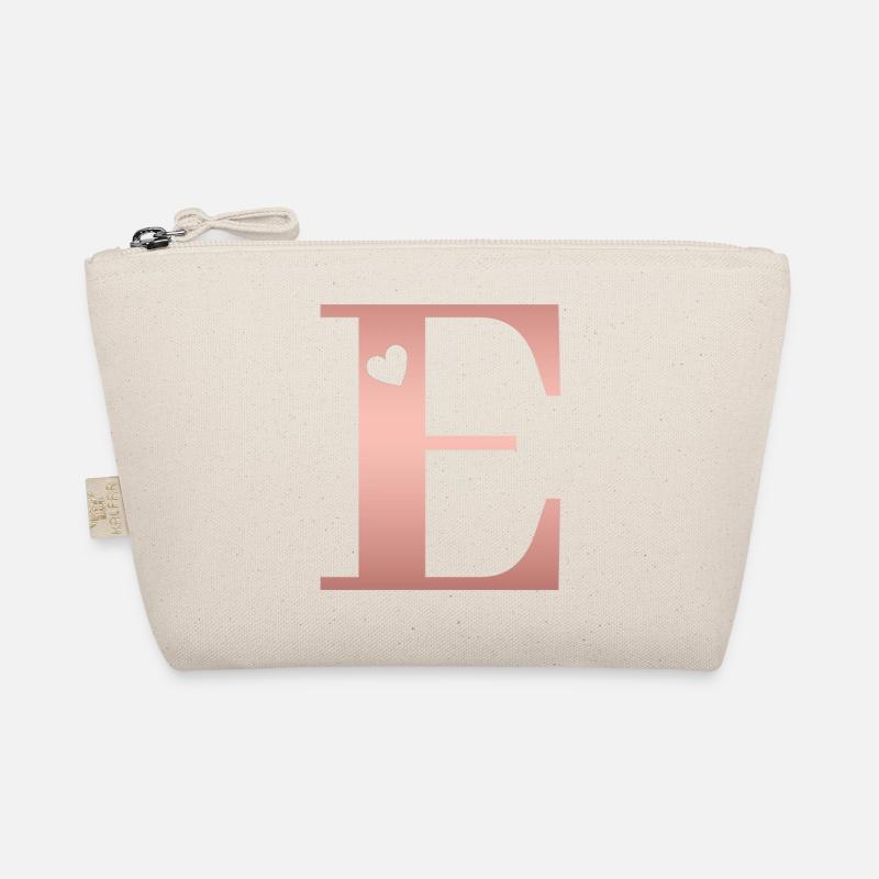Letter E Rose Gold Organic Pouch
