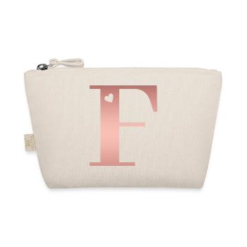 lettre F rose gold - Trousse biologique - nature - Devant