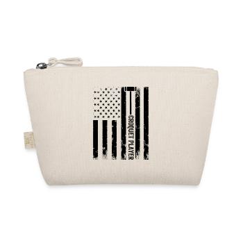 Croquet Player US Flag Croquet Player - Organic Pouch - nature - Front