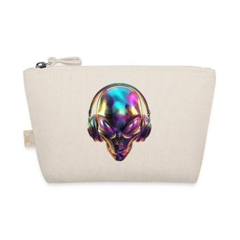 Chromatic Alien Head with Headphones - Organic Pouch - nature - Front