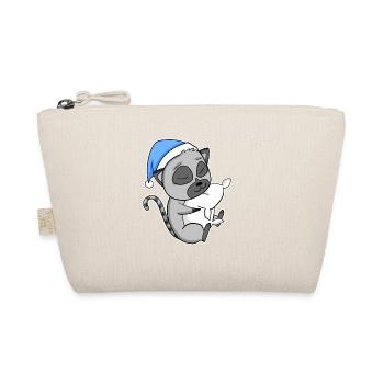 Lemur with pillow and sleepy cap - Organic Pouch - nature - Front