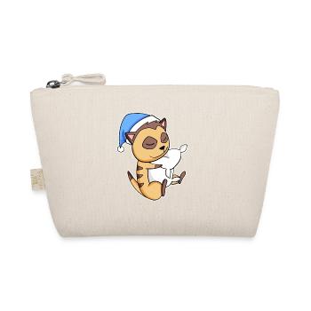 Meerkat with pillow and sleepy cap - Organic Pouch - nature - Front