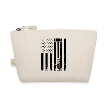 Croquet US Flag Croquet Player - Organic Pouch - nature - Front