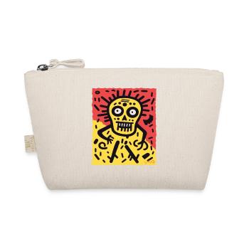 Cartoon Pop Skeleton Skull, German Fear - Organic Pouch - nature - Front