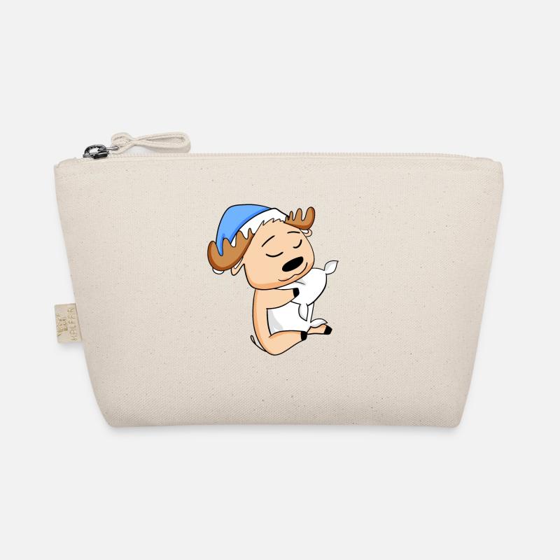 Moose with pillow and sleepy cap Organic Pouch