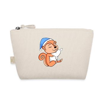 Squirrel with pillow and sleepy cap - Organic Pouch - nature - Front