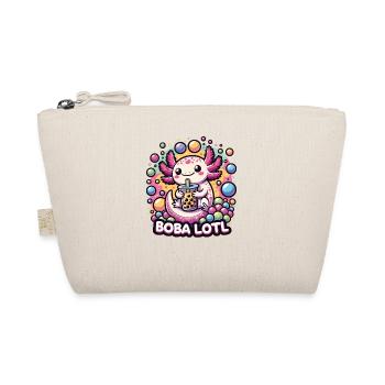 Kawaii Axolotl Bubble Tea Boba Axolotl - Organic Pouch - nature - Front