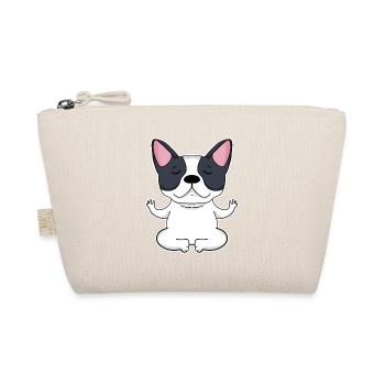 Yoga - French Bulldog Dog Motif - Organic Pouch - nature - Front