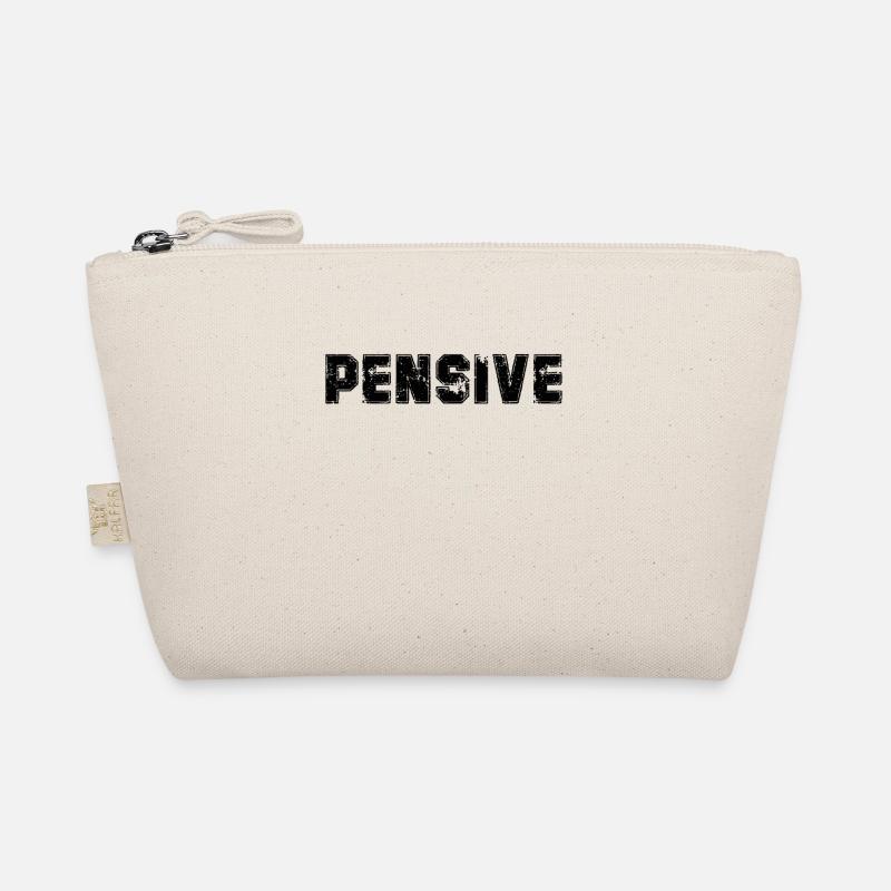 Pensive Vintage Mood Emotion Black Text Apparel Bio-Täschchen