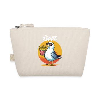 Löppt – Coole Möwe mit Pommes & Sonnenbrille - Bio-Täschchen - Natur - Vorne