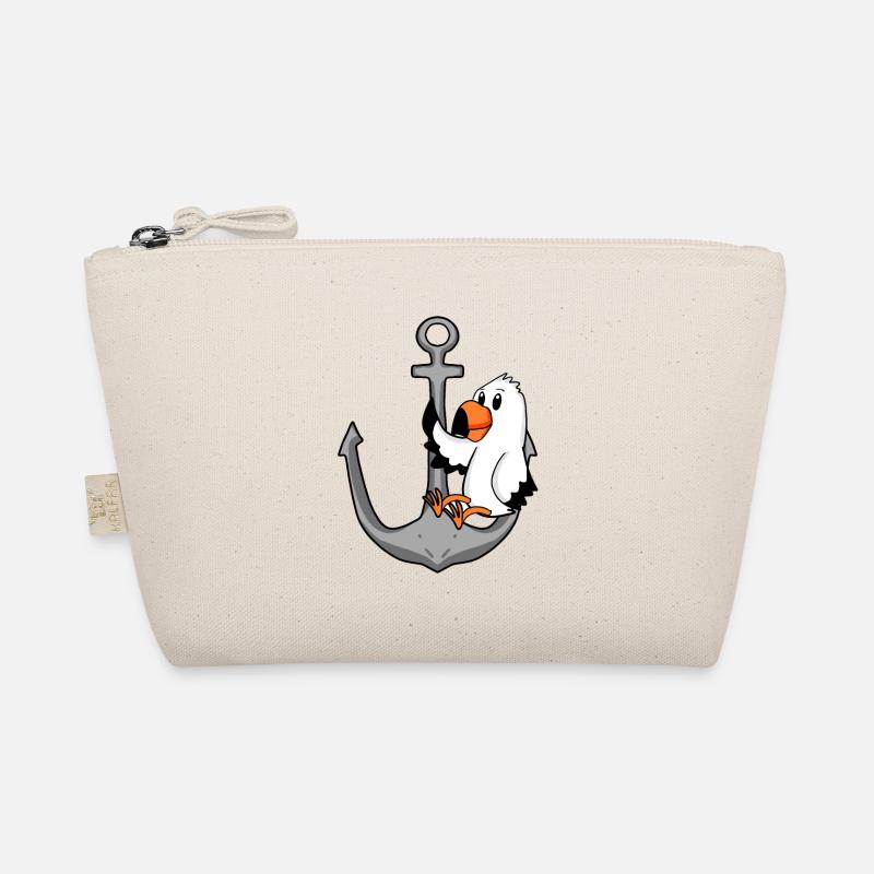 Anker Möwe Motiv - Bio-Täschchen - Natur