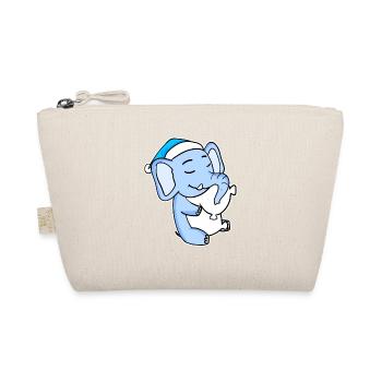 Éléphant avec oreiller et bonnet somnolent - Trousse biologique - nature - Devant