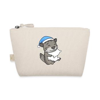 Dormir fatigué - Chat avec oreiller et bonnet somnolent - Trousse biologique - nature - Devant